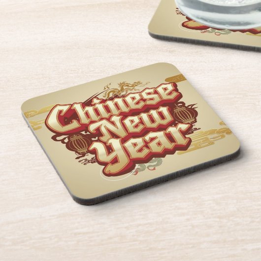 Chinesisches Neujahrsfest Getränkeuntersetzer (Linke Seite)