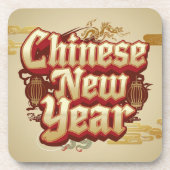 Chinesisches Neujahrsfest Getränkeuntersetzer (Vorderseite)