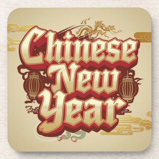 Chinesisches Neujahrsfest Getränkeuntersetzer (Vorderseite)