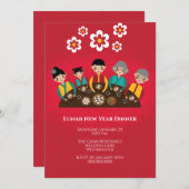 Chinesisches Neujahrsfest Neujahr Einladung (Vorne/Hinten)