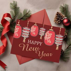 Chinesisches Neujahrsfest rote Laterne Drache Feiertagskarte