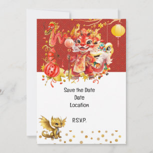 Chinesisches Neujahrsfest Save the Date Party Einladung