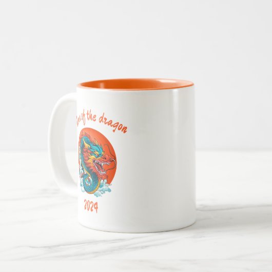 Chinesisches Neujahrsgeschenk des Drachen Zweifarbige Tasse (Vorderseite Links)