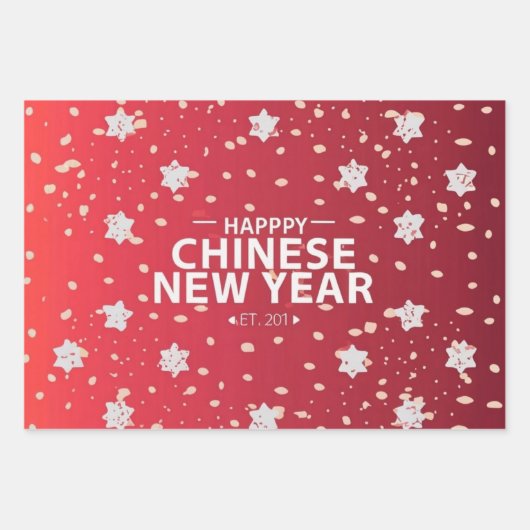 Chinesisches Neujahrsgeschenk Geschenkpapier Set (Vorderseite)