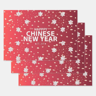 Chinesisches Neujahrsgeschenk Geschenkpapier Set