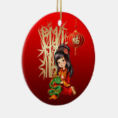 Chinesisches Neujahrsgeschenk Keramik Ornament (Rechts)