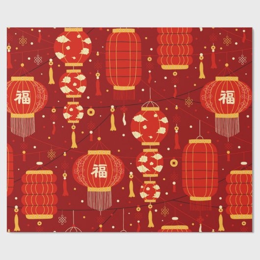 Chinesisches Neujahrsglühpapier Geschenkpapier (Flach)