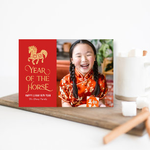 Chinesisches Neujahrsgrußkarte zum Jahr des Pferde Feiertagskarte