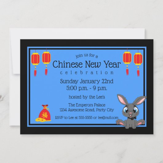 Chinesisches Neujahrsherbit des Cartoon 2023 Einladung (Vorderseite)