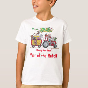 Chinesisches Neujahrsjahr des Kaninchens Traktor T-Shirt