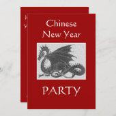 Chinesisches Neujahrsjahr des Party des Drachen Einladung (Vorne/Hinten)