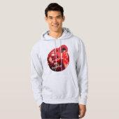 Chinesisches Neujahrsmädchen mit einem roten Regen Hoodie (Vorne ganz)