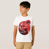 Chinesisches Neujahrsmädchen mit einem roten Regen T-Shirt (Vorne ganz)