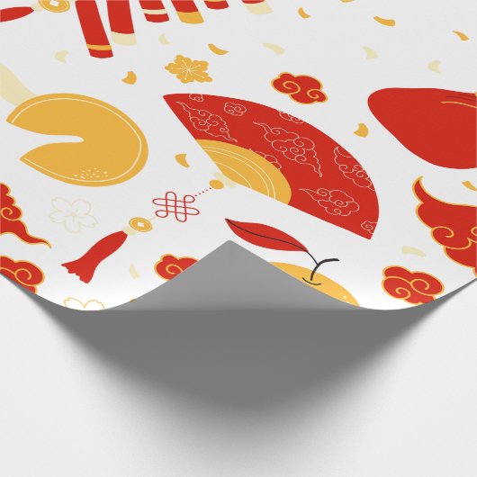 Chinesisches Neujahrsmuster Geschenkpapier (Ecke)