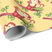 Chinesisches Neujahrspapier des Roten Affen Geschenkpapier (Rolleneckpunkt)