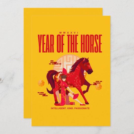 Chinesisches Neujahrspferd 2026 Ankündigung (Vorne/Hinten)