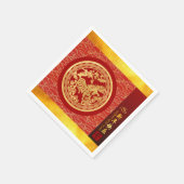 Chinesisches Neujahrspferd 2026 Gold Red SqPPN1 Serviette (Ecke)