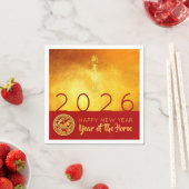 Chinesisches Neujahrspferd 2026 Roter Gold PPN Serviette (Beispiel)