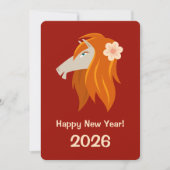 Chinesisches Neujahrspferd 2026 Zodiac Feiertagskarte (Vorderseite)
