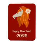Chinesisches Neujahrspferd 2026 Zodiac Magnet (Vertikal)