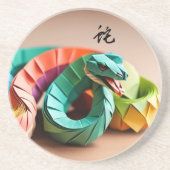Chinesisches Neujahrsschlange Ideogram Zodiac Birt Getränkeuntersetzer (Vorne)