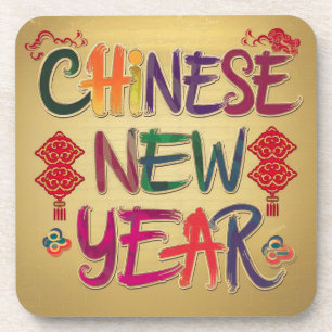 Chinesisches Neujahrswechsel Getränkeuntersetzer