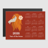 Chinesisches Neumondjahr Zodiac Horse 2026 Kalende Magnetkarte (Vorne/Hinten)