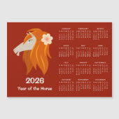 Chinesisches Neumondjahr Zodiac Horse 2026 Kalende Magnetkarte (Vorderseite)
