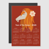 Chinesisches Neumondjahr Zodiac Horse 2026 Kalende Magnetkarte (Vorne/Hinten)