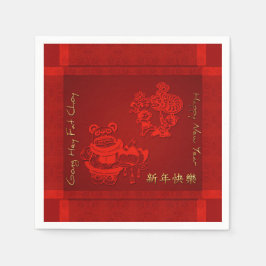 Chinesisches New Year Children Dragon Dance PPN Serviette