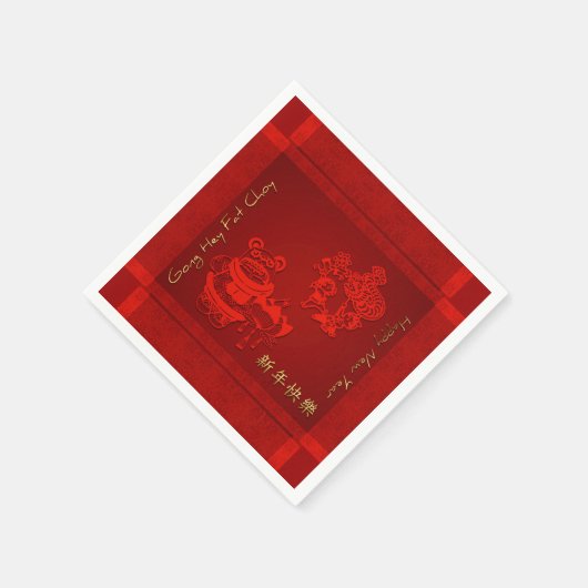 Chinesisches New Year Children Dragon Dance PPN Serviette (Ecke)