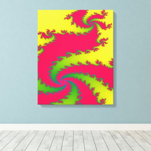 Chinesisches New Year Dragon Fraktal Canvas Print Leinwanddruck (Insitu (Holzboden))