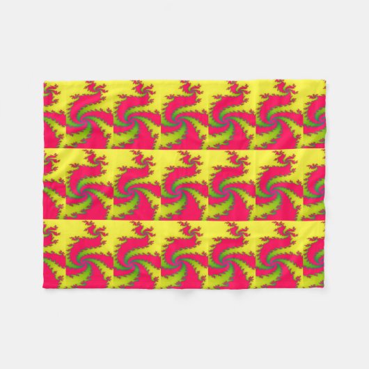 Chinesisches New Year Dragon Fraktal Fleece Blanke (Vorderseite (Horizontal))