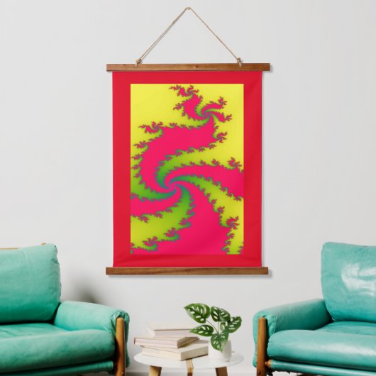 Chinesisches New Year Dragon Fraktal Wandteppich Mit Holzrahmen (Wohnzimmer)