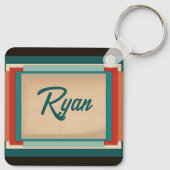 Chinesisches New Year Dragon Monogram SqK04 Schlüsselanhänger (Rückseite)