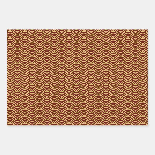 Chinesisches New Year Golden Auspicious Clouds Mus Geschenkpapier Set (Vorderseite 3)