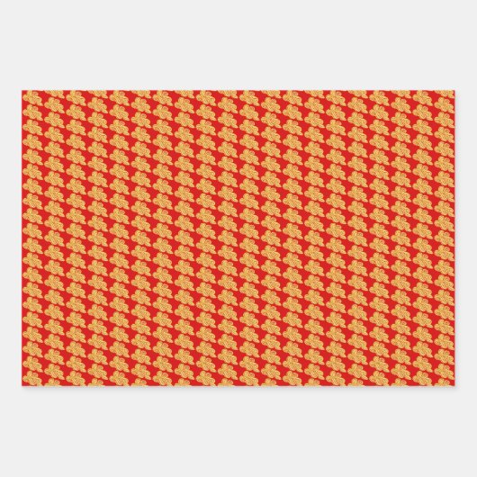 Chinesisches New Year Golden Auspicious Clouds Mus Geschenkpapier Set (Vorderseite 2)
