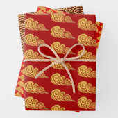 Chinesisches New Year Golden Auspicious Clouds Mus Geschenkpapier Set (Beispiel)