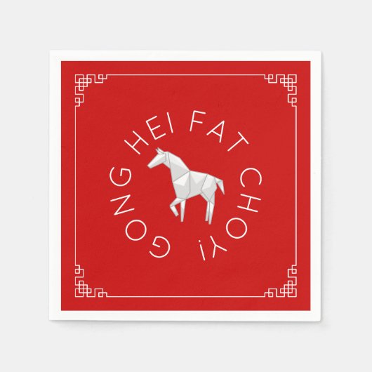 Chinesisches New Year Origami Horse Serviette (Vorderseite)