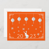 Chinesisches New Year Origami Rabbit Postcard Postkarte (Vorne/Hinten)