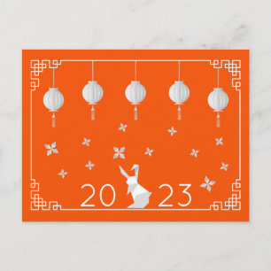 Chinesisches New Year Origami Rabbit Postcard Postkarte
