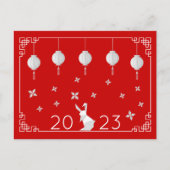 Chinesisches New Year Origami Rabbit Postcard Postkarte (Vorderseite)