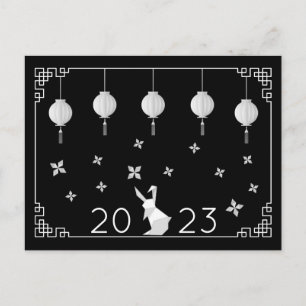 Chinesisches New Year Origami Rabbit Postkarte