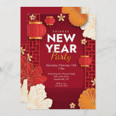 Chinesisches New Year Party Einladung (Vorne/Hinten)