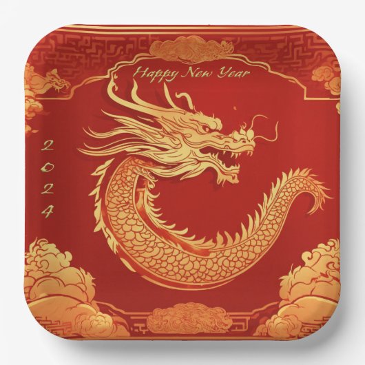 Chinesisches New Year Party Pappteller (Vorderseite)
