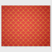 Chinesisches New Year Red Gold Design Wrapper Geschenkpapier (Flach)