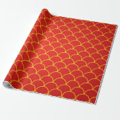 Chinesisches New Year Red Gold Design Wrapper Geschenkpapier (Ungerollt)