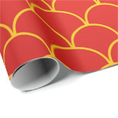Chinesisches New Year Red Gold Design Wrapper Geschenkpapier (Rolleneckpunkt)