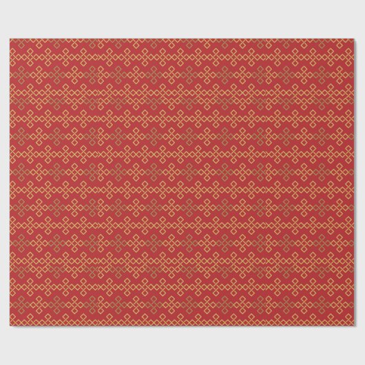 Chinesisches New Year Red Gold Design Wrapper Geschenkpapier (Flach)