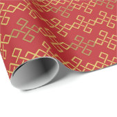 Chinesisches New Year Red Gold Design Wrapper Geschenkpapier (Rolleneckpunkt)
